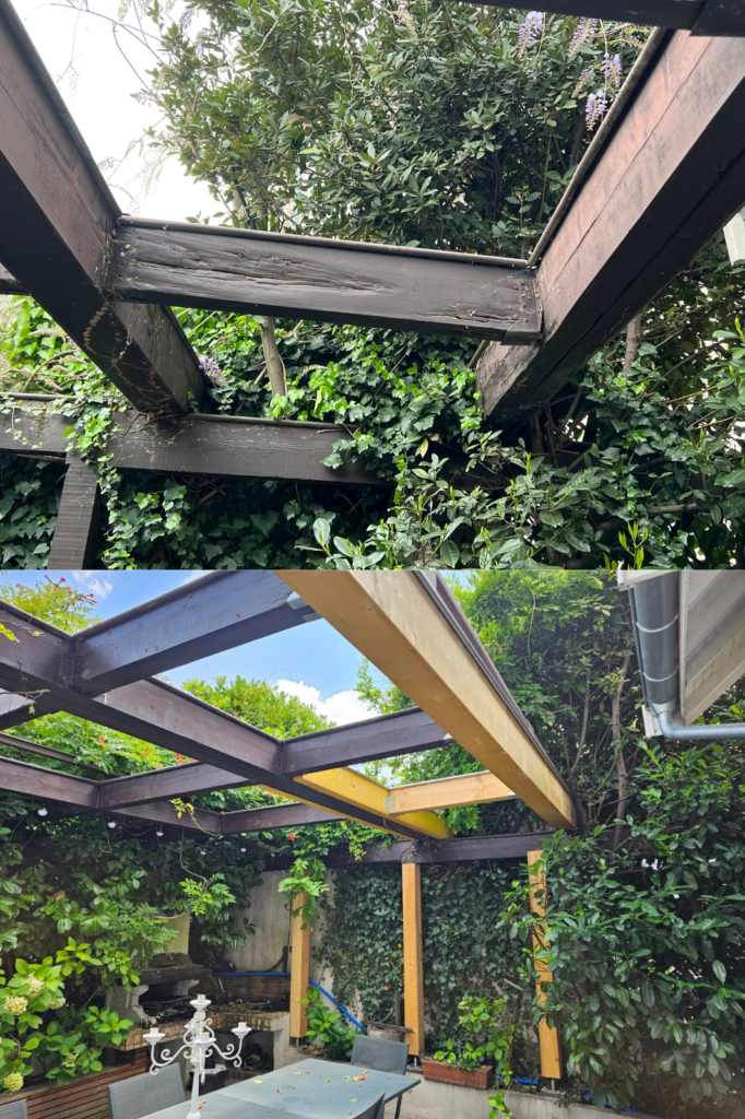 Restauration d'une charpente de pergola